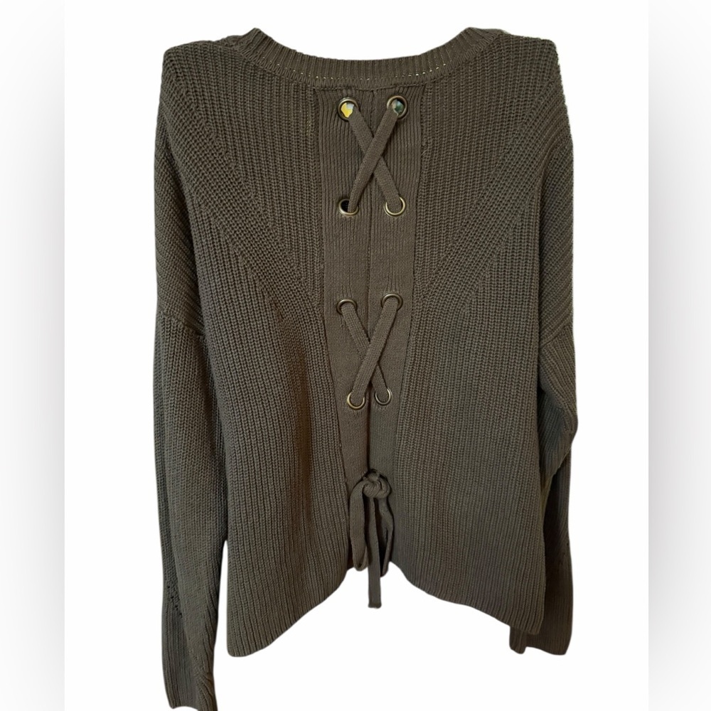 Lucky Brand  Lace-Up Back Sweater - Picture 6 of 12
